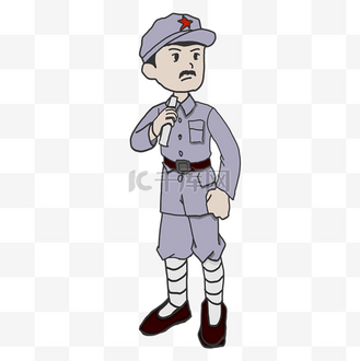 矢量图胜利图片素材_长征胜利纪念红军演讲人物插画