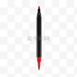卡通红色画笔图片_红色的画笔装饰插画