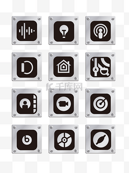 软件页图片_金属风苹果系统APP标志元素