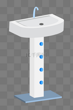 2.5D白色洗手台插画