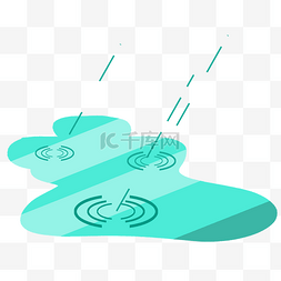 手绘雨水细雨插画