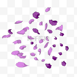 紫色的花瓣手绘插画