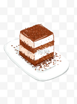 卡通手绘巧克力奶油蛋糕元素