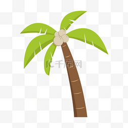 卡通海边椰子树免抠