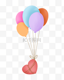 手绘情人节气球装饰