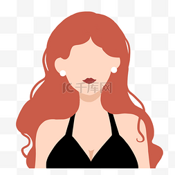 用户头像图片_红头发卡通女人素材
