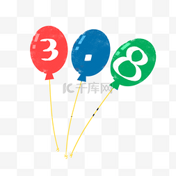 妇女节气球图片_3.8彩色气球卡通png素材