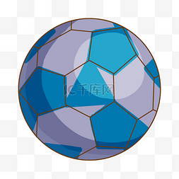 一个蓝白色足球插图