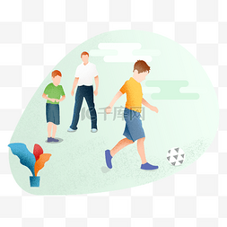 踢足球手绘运动插画