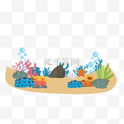 海洋海底生物海底图片_世界海洋日海底世界插画矢量图