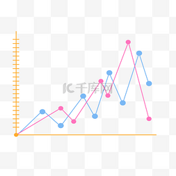 数据分析趋势图图片_橙色折线数据分析