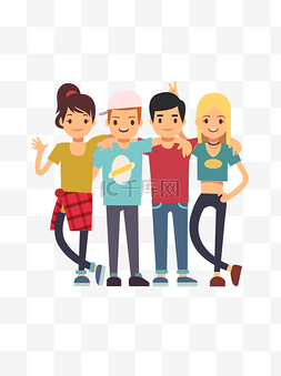 动漫版四人合照图片-动漫版四人合照图片素材免费下载-千库网