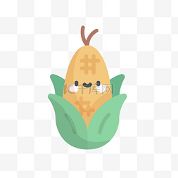 矢量图蔬果图片_可爱蔬菜玉米表情图标插画