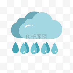 手绘下雨了图片_手绘卡通云朵雨水