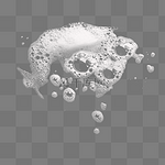 零落的白色肥皂泡沫泡泡