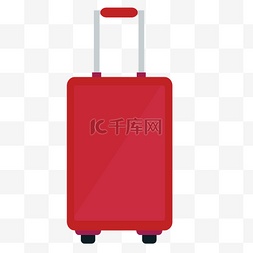 红色卡通行李箱图片_卡通手绘红色行李箱插画
