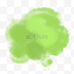 绿色水彩墨染png图