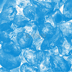 蓝色碎碎冰冰块夏季清凉效果