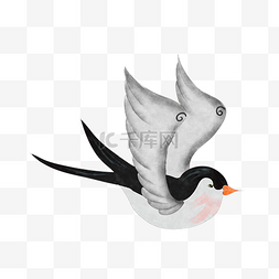 手绘飞翔的燕子图片_手绘展翅高飞的燕子