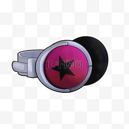 紫红色耳机黑色五角星