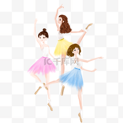 跳芭蕾舞的三个女孩