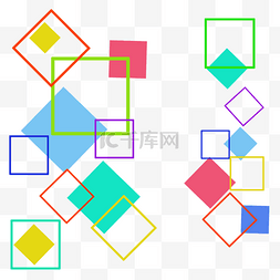 几何矢量图片_彩色方块拼图封面