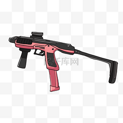 粉色冲锋枪武器插画