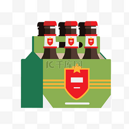 红色啤酒瓶图片_啤酒提篮免扣素材