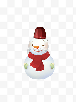 微笑的小雪人冬季元素设计