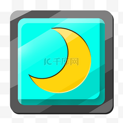 弯弯的月亮的图片图片_手绘蓝色的月亮插画