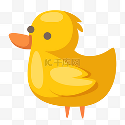 红黄水彩泼墨图片_手绘可爱的黄色小鸭子