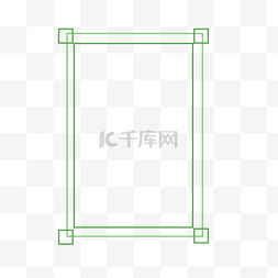 矢量卡通绿色线稿长方形文本框png