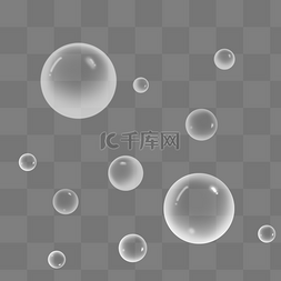 清爽简洁透明水泡泡素材