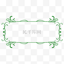 欧式花藤标题框图片_绿色欧式花纹标题框