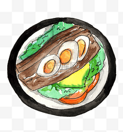 卤肉拼盘图片_卡通手绘冬季美味食物插画