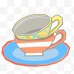 重叠手绘图片_重叠的咖啡杯插画