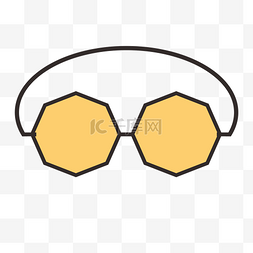 黄色创意几何图形眼镜