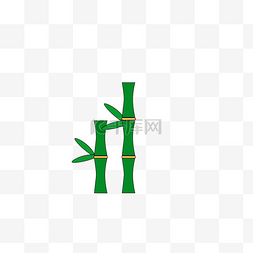扁平卡通风格图片_茂盛的矢量绿色竹子