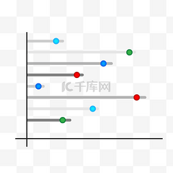 矢量横向斑点统计图坐标轴