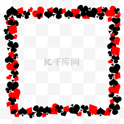 红色矩形图片_扑克牌花色边框设计