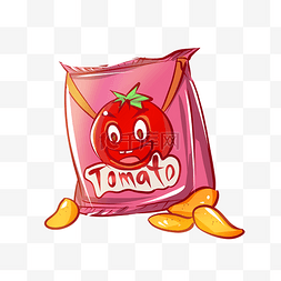 tomato图片_番茄薯片零食插画