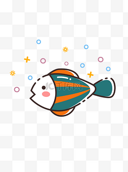 卡通海鱼元素图片_2018MBE图标小鱼动物矢量可商用素