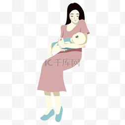 母亲怀抱宝宝图片_手绘矢量卡通母婴