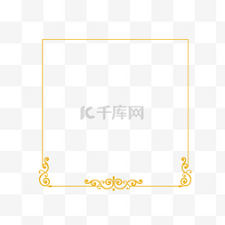 黄色正方形边框图片_欧式复古黄色花纹边框