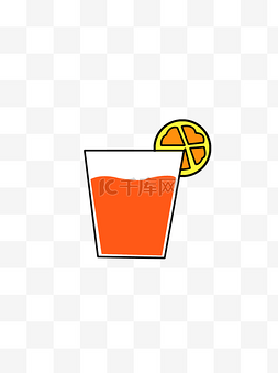 手绘橙汁图片_可爱卡通简约创意手绘橙汁