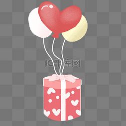 粉水气球图片_手绘气球礼物插画