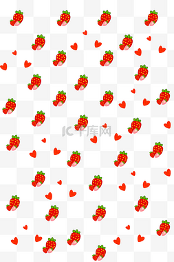 手绘情人节草莓底纹
