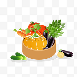 黄瓜西红柿图片_蔬菜篮子装饰图案