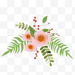 植物绿色花朵花丛PNG粉春
