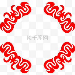 中国风红色卡通花纹边框